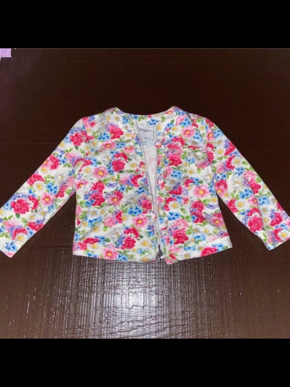 Girl’s Mayoral Floral jacket size 18 months pink white